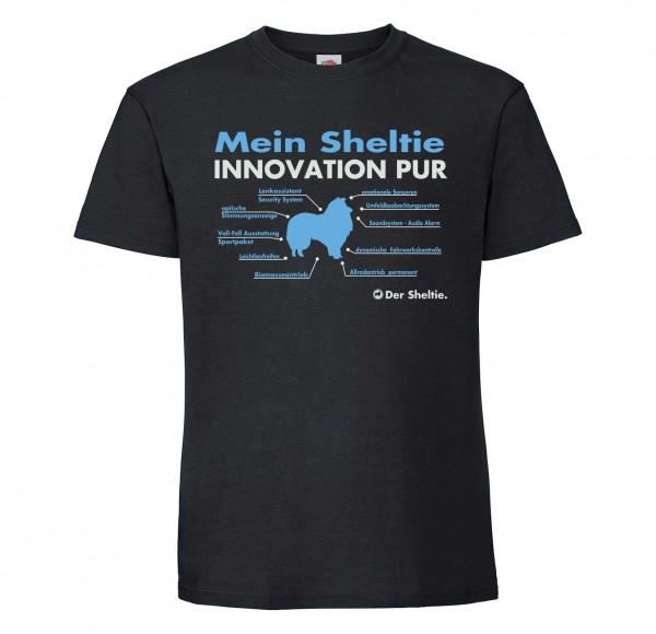 Sheltie Unisex T-Shirt Innovation Hundemotiv Sheepdog Miniature Collie Shepherd Schwarz
