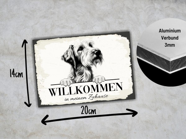 Hundeschild Willkommen Zuhause Irish Wolfhound Schild Achtung Spruch
