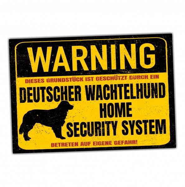 Deutscher Wachtelhund Dog Schild Warning Security System Türschild Hundeschild Warnschild