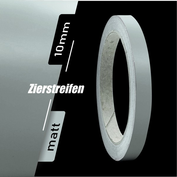 Zierstreifen Matt grau - mittelgrau grey 10mm in in 10 m Länge für Auto Boot Klebeband Dekorstreifen Tuningstreifen Autofolie Siviwonder