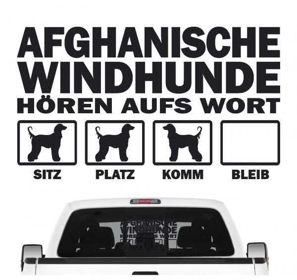 Afghane Afghanischer Windhund Spay Eastern Greyhound Persian Hört aufs Wort Hunde Aufkleber Sticker Autoaufkleber