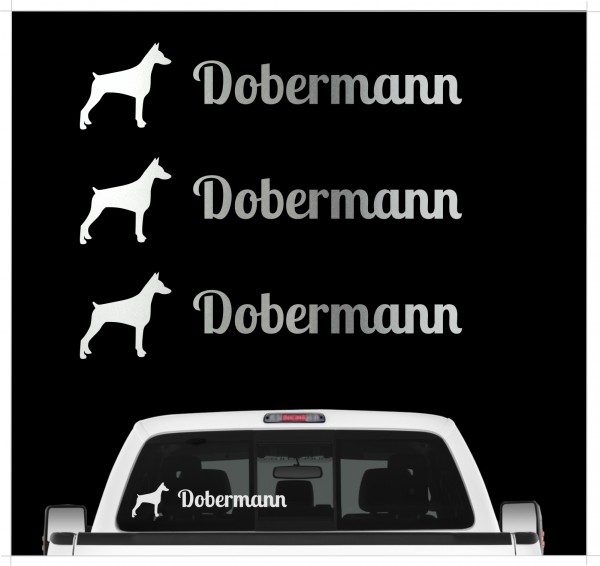 Dobermann Dobi Dobie Doberman Pinscher Dog 3er Set AUTOAUFKLEBER Aufkleber Hunde Hundemotiv by SIVIWONDER