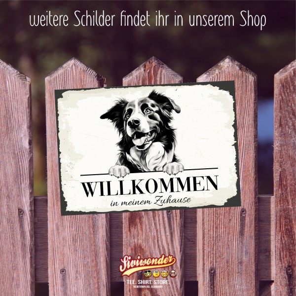 Hundeschild Willkommen Zuhause Border Collie Schild