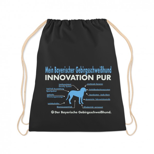 Bayerischer Gebirgsschweißhund Turnbeutel Innovation Hundemotiv BGS Bayern Schwarz