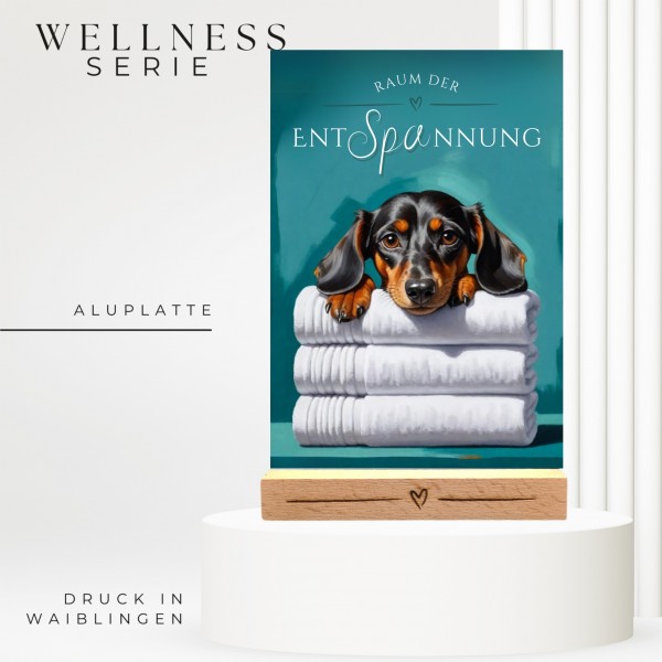 Hundeschild Deko Badezimmer Wellness Dackel Teckel Schild Spruch