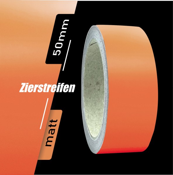 Zierstreifen Matt pastell orange hell 50mm in in 10 m Länge für Auto Boot Klebeband Dekorstreifen Tuningstreifen Autofolie Siviwonder