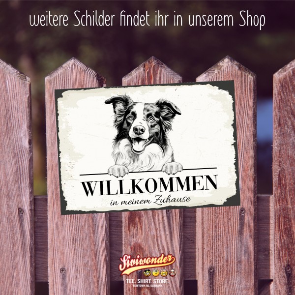 Hundeschild Willkommen Zuhause Border Collie Schild
