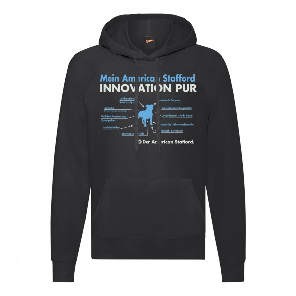 American Staffordshire Sweatshirt Innovation Hoodie Hundemotiv AmStaff Terrier Schwarz