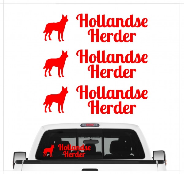 Hollandse Herder Herdershond Holländischer Schäferhund Dog 3er Set AUTOAUFKLEBER Aufkleber Hunde Hundemotiv by SIVIWONDER