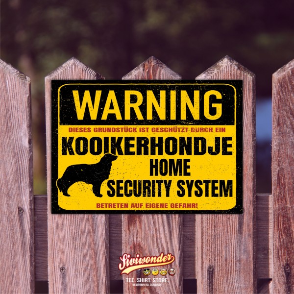 Kooikerhondje Schild Warning Security System Türschild Hundeschild Warnschild Hund Kooiker
