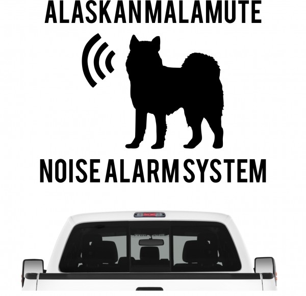 Alaskan Malamute Noise Alarmsystem Auto Aufkleber Hund Folie Wandtattoo Tattoo Sticker Mally Mal