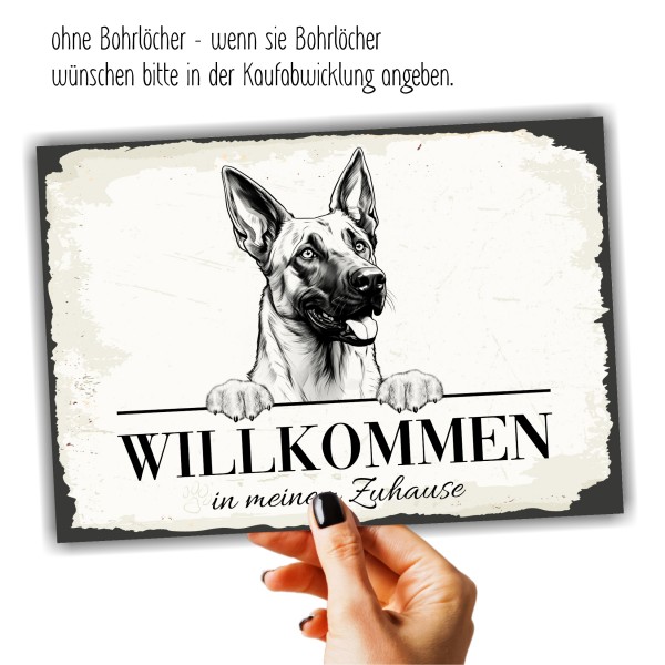 Hundeschild Willkommen Zuhause Malinois Schild