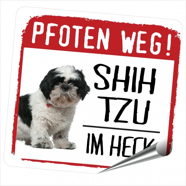 Shih Tzu Tibet Chinese Lion Dog Chrysanthemum Dog Dog Pfoten weg Aufkleber Digitaldruck Motiv by SIVIWONDER