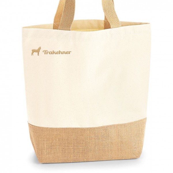 Trakehner Jute Shopper Einkaufstasche Pferdemotiv Stickerei