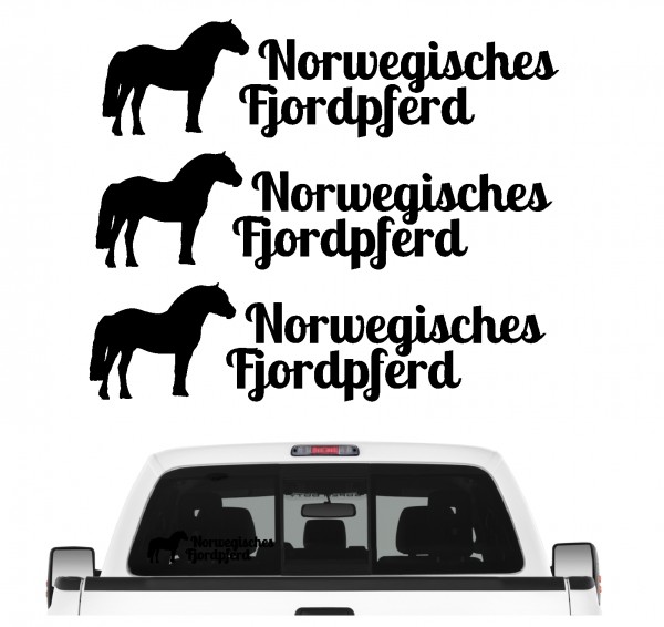 Norwegisches Fjordpferd Freizeit Reiten Fahren Pferdesport Aufkleber 3er Set Pferdeaufkleber Pferd reiten Auto Folie by SIVIWONDER