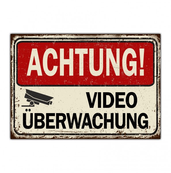Video Videoüberwachung Nachbar Hinweis Hinweisschild Nachbarschaft - Hinweis Warnhinweis Schild happy Design by Siviwonder