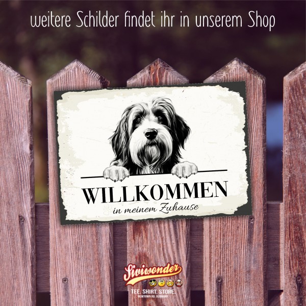 Hundeschild Willkommen Zuhause Bearded Collie Beardie Schild