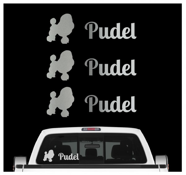 Pudel Pudle Poodle Caniche Barbone Großpudel Zwergpudel Dog 3er Set AUTOAUFKLEBER Aufkleber Hunde Hundemotiv by SIVIWONDER