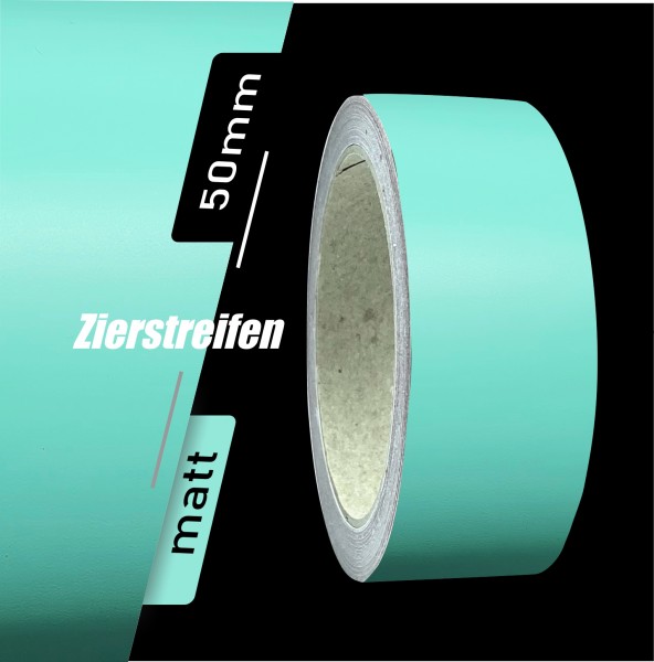 Zierstreifen Matt mint mintgrün minze minz grün 50mm in in 10 m Länge für Auto Boot Klebeband Dekorstreifen Tuningstreifen Autofolie Siviwonder