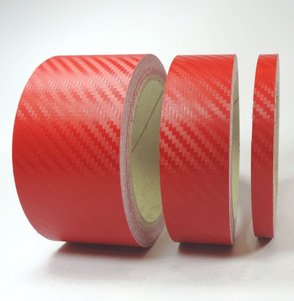 Zierstreifen rot red glanz carbon in in 10 m Länge für Auto Boot Klebeband Dekorstreifen Tuningstreifen Autofolie Siviwonder