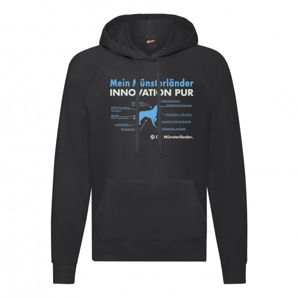 Münsterländer Sweatshirt Innovation Hoodie Hundemotiv kleiner großer Vorstehhund Schwarz