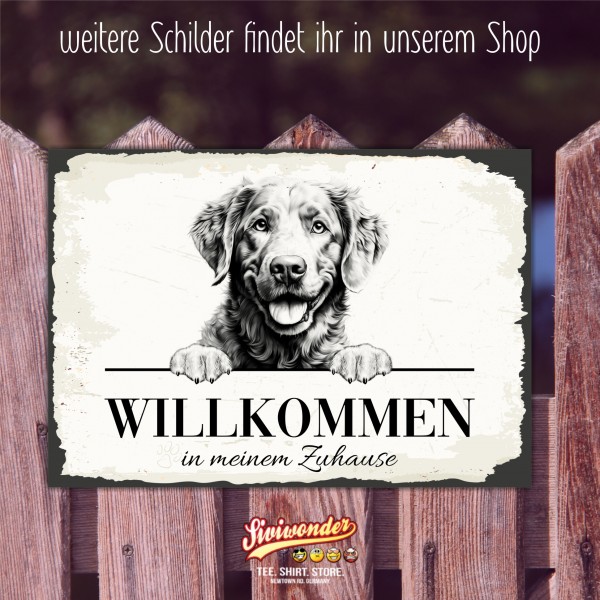 Hundeschild Willkommen Zuhause Chesapeake Bay RetrieverSchild Achtung