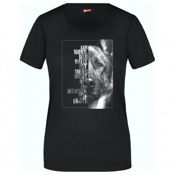 Deutscher Schäferhund Damen T-Shirt Face Hundemotiv German Shepherd Schäfi Diensthund K9 Unit