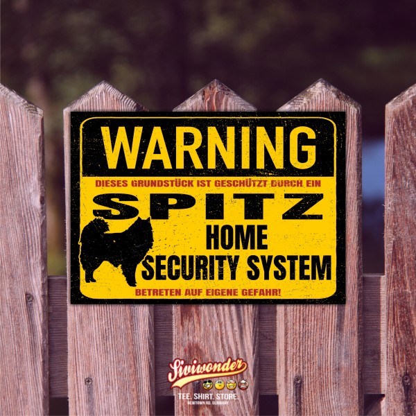 Schild Spitz Spitze Warning Security System Türschild Hundeschild Warnschild Hund Achtung