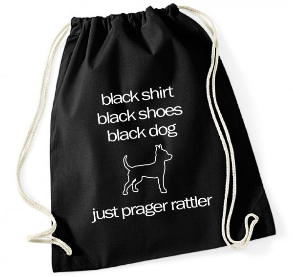 Prager Rattler Turnbeutel Black Dog Hundemotiv Prague Ratter Prazsky Krysarik