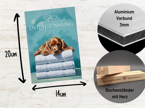 Hundeschild Deko Badezimmer Wellness Cocker Spaniel Schild Spruch