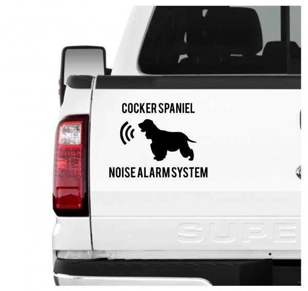 Cocker Spaniel Noise Alarmsystem Auto Aufkleber Hund Folie Wandtattoo Tattoo Sticker Cockie Spanier English