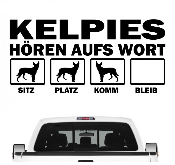 Kelpie Australian Barb Hört aufs Wort Hunde Aufkleber Sticker Autoaufkleber Wandtattoo Tattoo