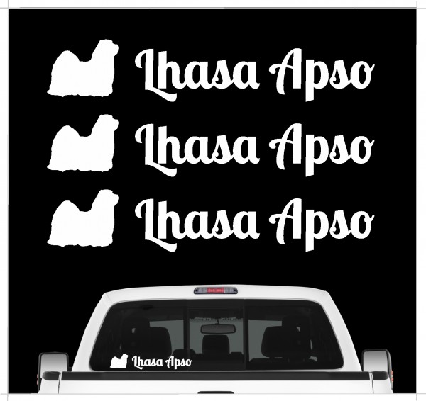 Lhasa Apso Tibet Lhasa lion dog Dog 3er Set AUTOAUFKLEBER Aufkleber Hunde Hundemotiv by SIVIWONDER
