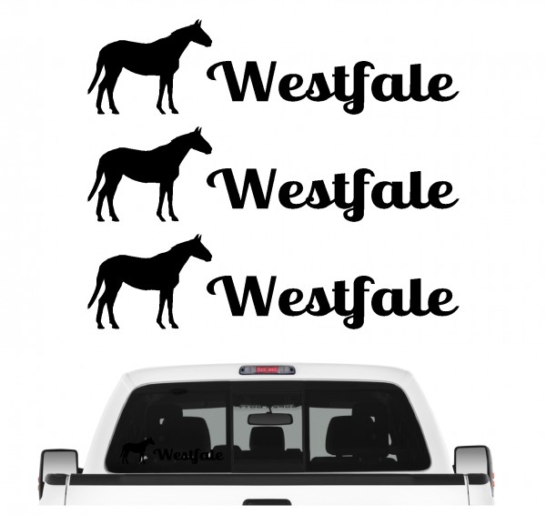 Westfale Warmblut Sportpferd Freizeitpferd Reiten Pferdesport Springen Aufkleber 3er Set Pferdeaufkleber Pferd reiten Auto Folie by SIVIWONDER