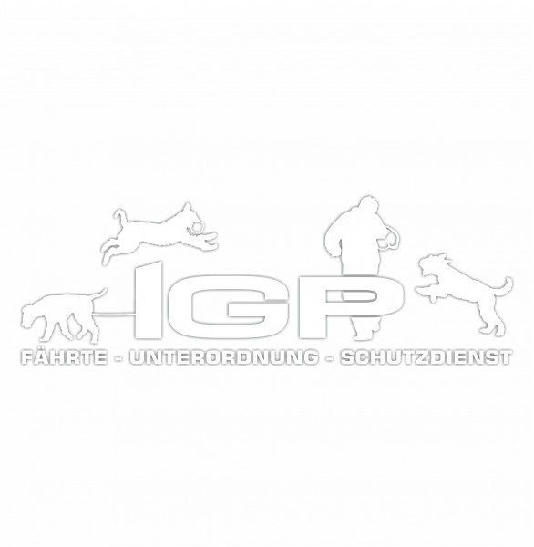 Aufkleber Hundemotiv Rasse IGP IPO Begleithund Prüfung Internationale Prüfungsordnung Gebrauchshudeprüfung Fährte Schutzdienst U