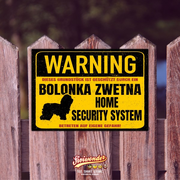 Bolonka Zwetna Dog Schild Warning Security System Türschild Hundeschild Warnschild