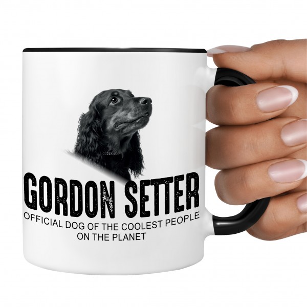 Gordon Setter Black Setter Schottischer Setter Jagd Dog Tasse Kaffeetasse Kaffeebecher happy Design by Siviwonder
