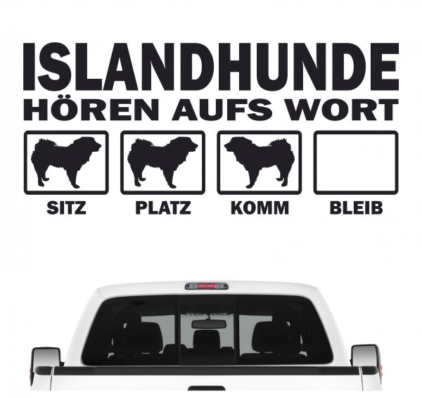 Islandhund Spitz Island Islandsk Farehond Icelandic Sheepdog Hört aufs Wort Hunde Aufkleber Sticker Autoaufkleber Wandtattoo Tattoo