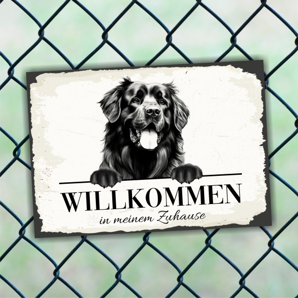 Hundeschild Willkommen Zuhause Neufundländer NeufiSchild Achtung Spruch