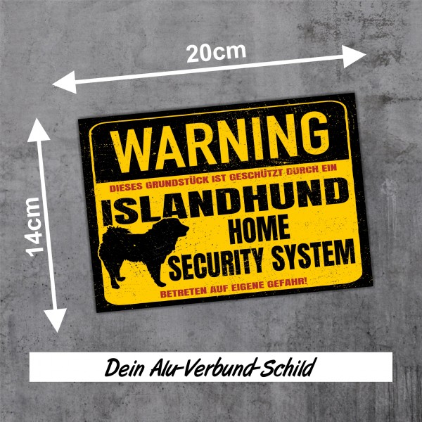 Islandhund Schild Warning Security System Türschild Hundeschild Warnschild Schild Hund Spitz