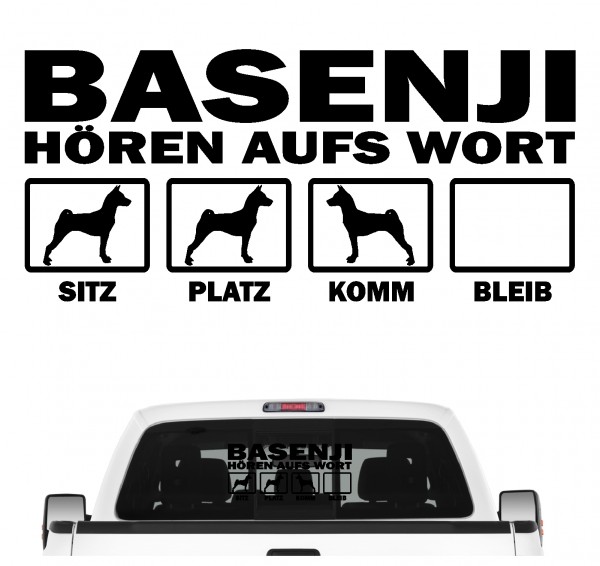 Basenji African Bush Dog Barkless Dog Kongo kein Bellen Dog Hört aufs Wort Hunde Aufkleber Sticker Autoaufkleber