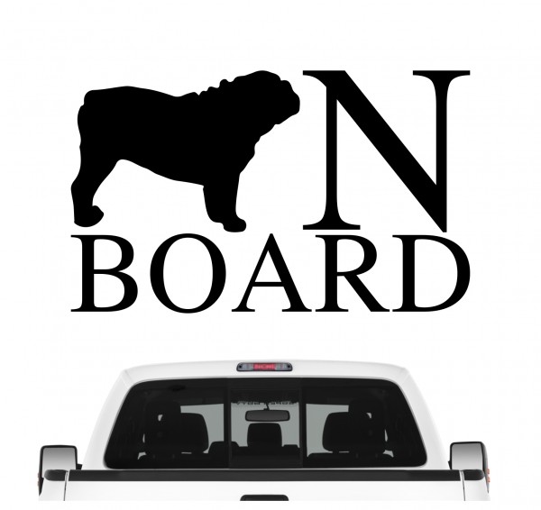 Englische Bulldogge Board Auto Aufkleber Hund Folie Wandtattoo Tattoo Sticker Bully English Bulldog