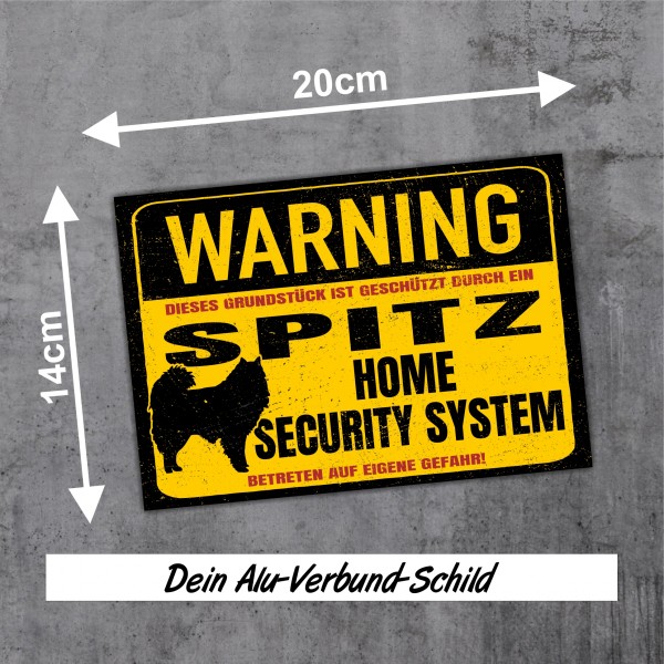 Schild Spitz Spitze Warning Security System Türschild Hundeschild Warnschild Hund Achtung