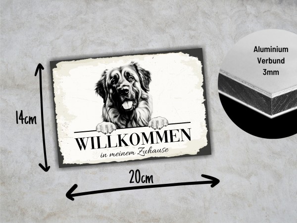 Hundeschild Willkommen Zuhause Leonberger Leo Schild Achtung Spruch