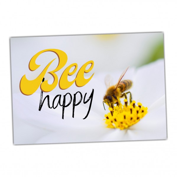 Bee Happy Biene Garten Sprüche Türschild Warnschild Spruch Schild happy Design by Siviwonder
