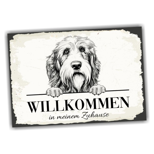 Hundeschild Willkommen Zuhause Bearded Collie Beardie Schild