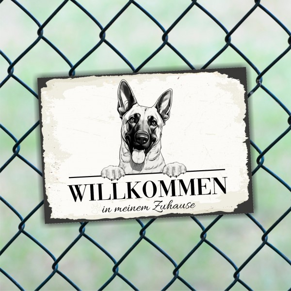 Hundeschild Willkommen Zuhause Malinois Schild