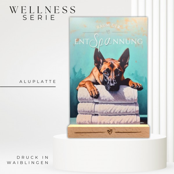 Hundeschild Deko Badezimmer Wellness Malinois Schild Achtung