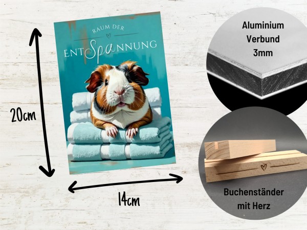 Meerschweinchen Schild Wellness Handtuch Entspannung Schild Spruch