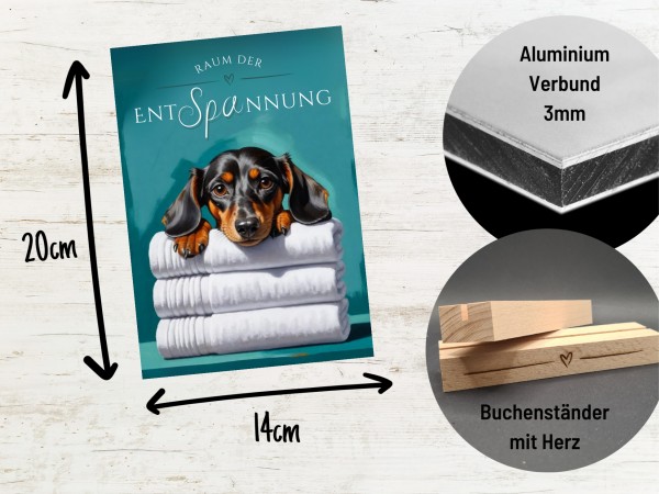 Hundeschild Deko Badezimmer Wellness Dackel Teckel Schild Spruch